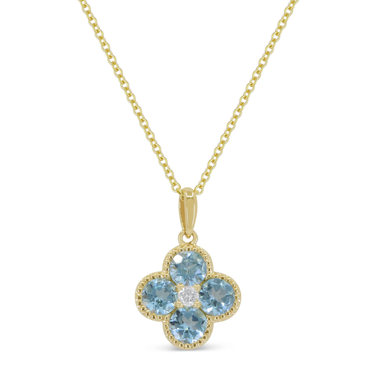 Madison L Designs Blue Topaz and Diamond Pendant
