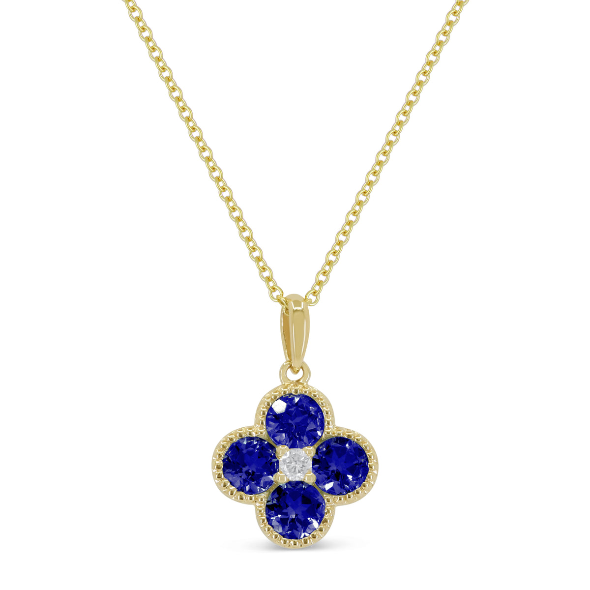 Madison L Designs Created Blue Sapphire and Diamond Pendant