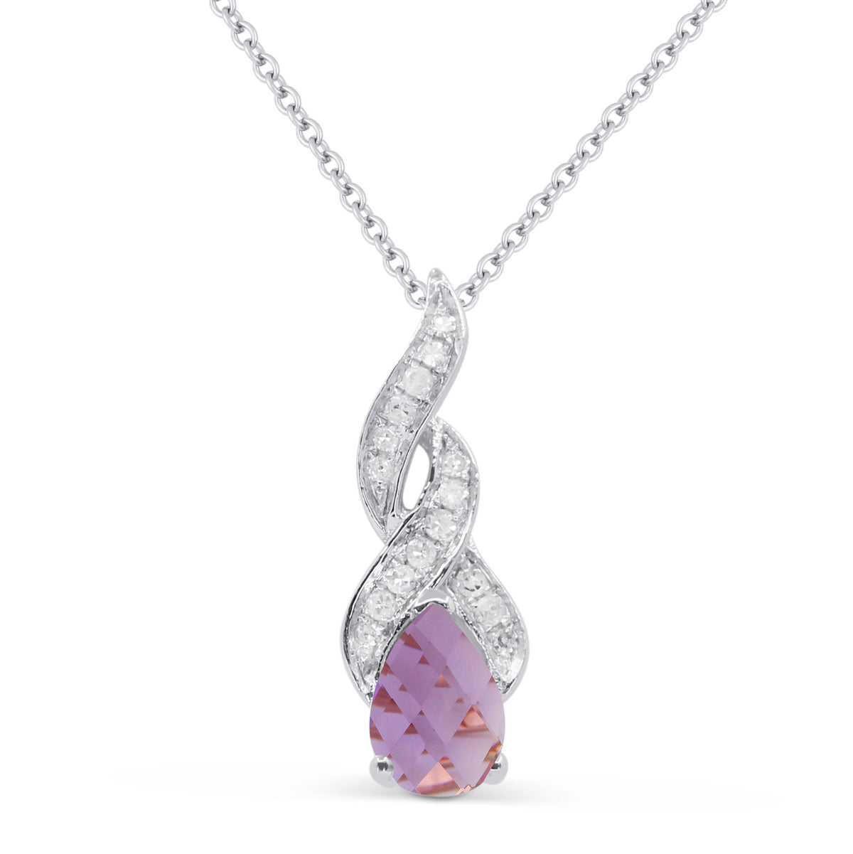 Madison L Designs Amethyst and Diamond Drop Pendant