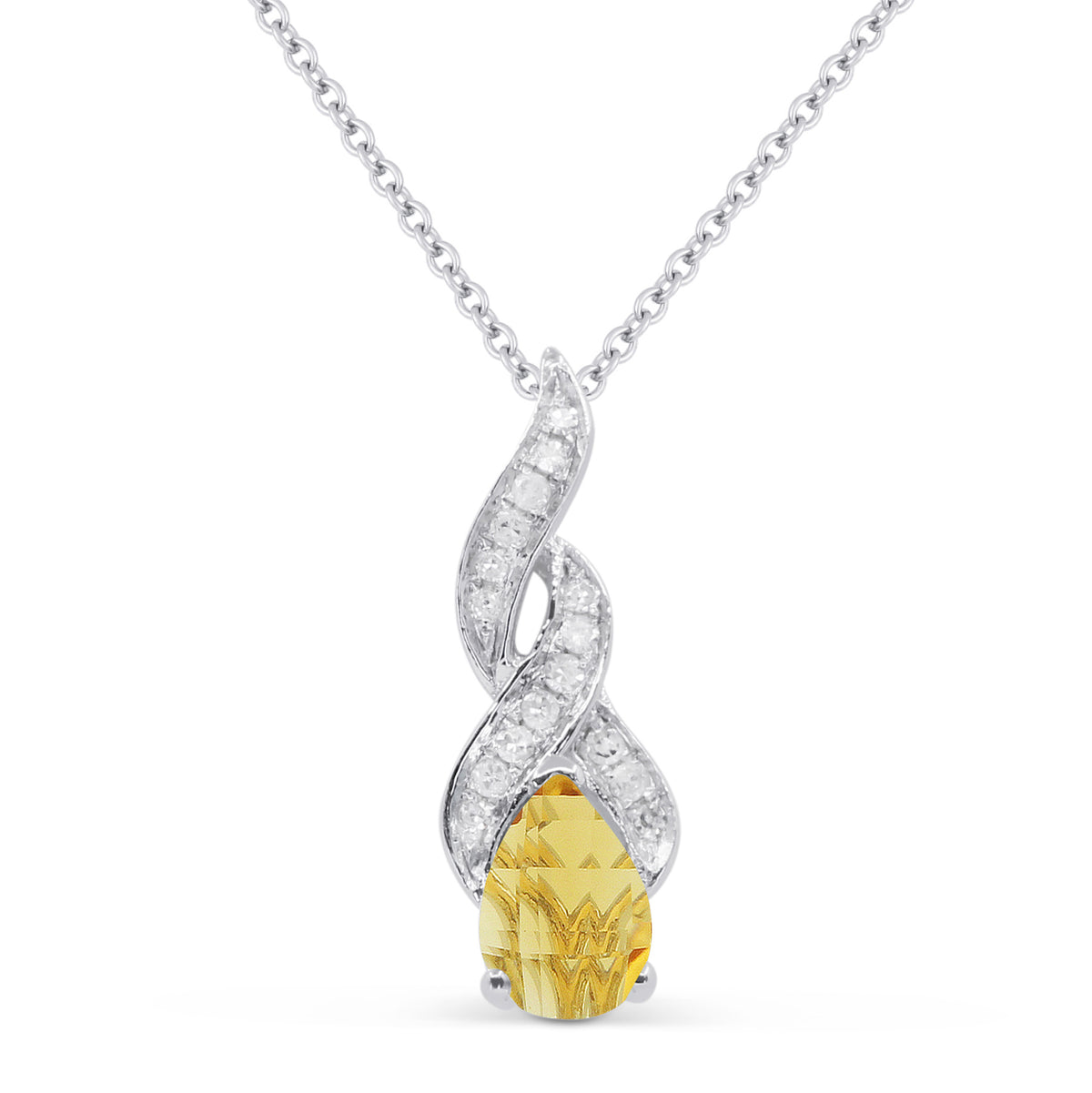 Madison L Designs Citrine and Diamond Drop Pendant