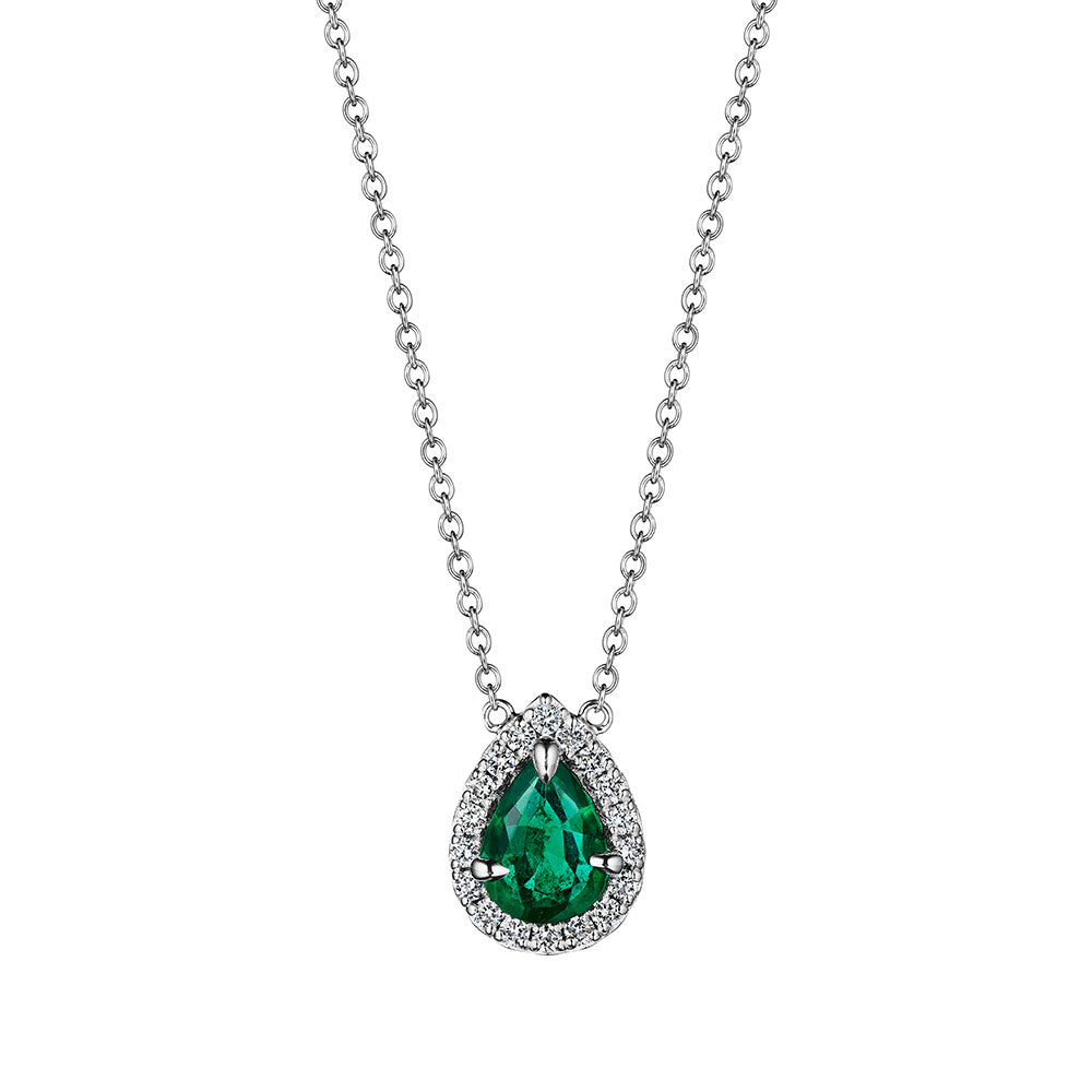 S.E.S Creations Emerald Halo Pendant