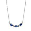 S.E.S Creations Blue Sapphire and Diamond Smile Necklace
