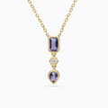 Dilamani Amethyst & Diamond 3 Stone Necklace