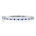 Shy Creations Blue Sapphire and Diamond Bangle
