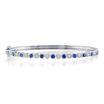 Shy Creations Blue Sapphire and Diamond Bangle