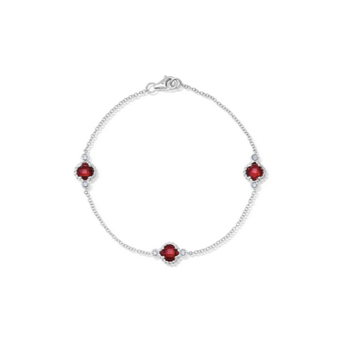 Chatham Created Gems & Diamonds Lab Grown Ruby Chain Bracelet