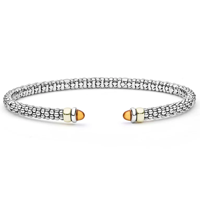 LAGOS Two-Tone Citrine Mini Versa Torque Bracelet | 3mm