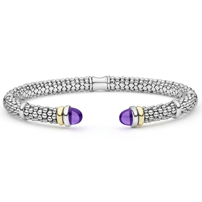 LAGOS Two-Tone Amethyst Versa Torque Bracelet | 5mm