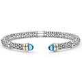 LAGOS Two-Tone Swiss Blue Topaz Versa Torque Bracelet | 5mm