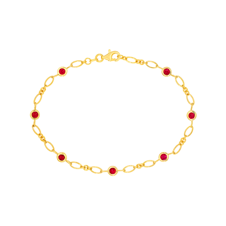 Midas Ruby Station 3+1 Oval Chain Bracelet