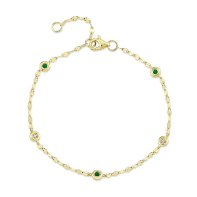 Shy Creations Emerald and Diamond Sparkle By The Yard Chain Bracelet