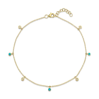 Shy Creations Diamond and Turquoise Anklet