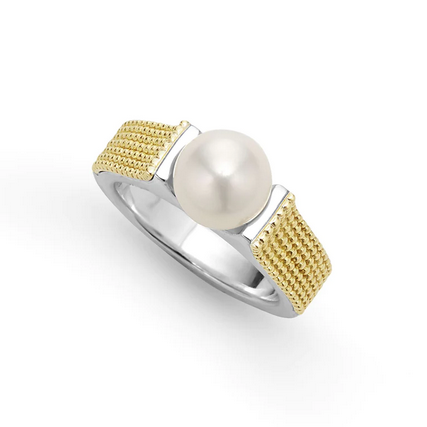LAGOS Two-Tone Caviar Pearl Ring