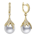 DSL Pearl Diamond and Pearl Drop Earrings