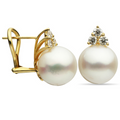 DSL Pearl Diamond and Pearl Omega Earrings