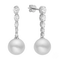 DSL Pearl Diamond and Pearl Drop Earrings