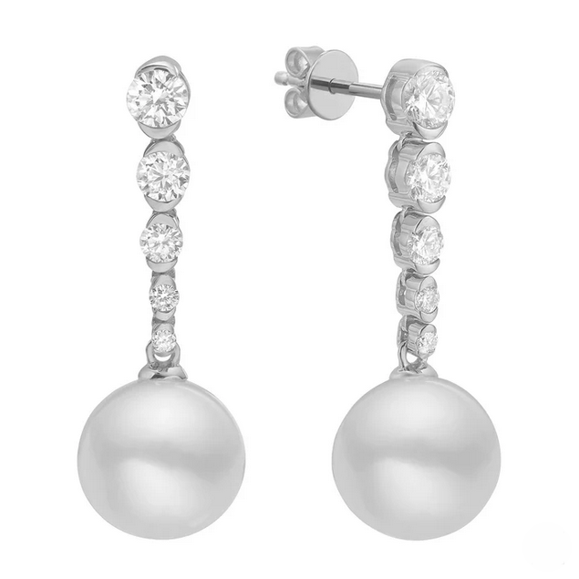 DSL Pearl Diamond and Pearl Drop Earrings