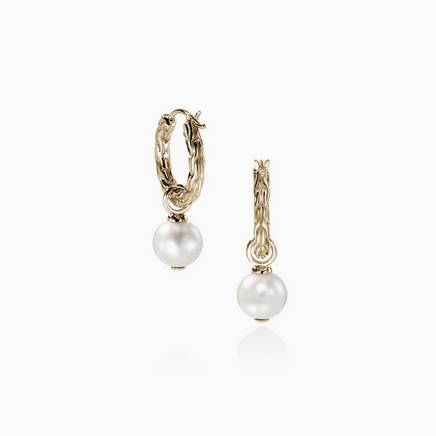 John Hardy Essential Pearl Hoop Earrings