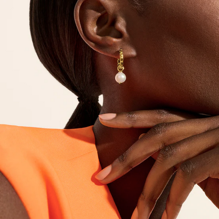 John Hardy Essential Pearl Hoop Earrings, view 2