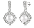 Ashi Diamond Pearl and Diamond Drop Earrings