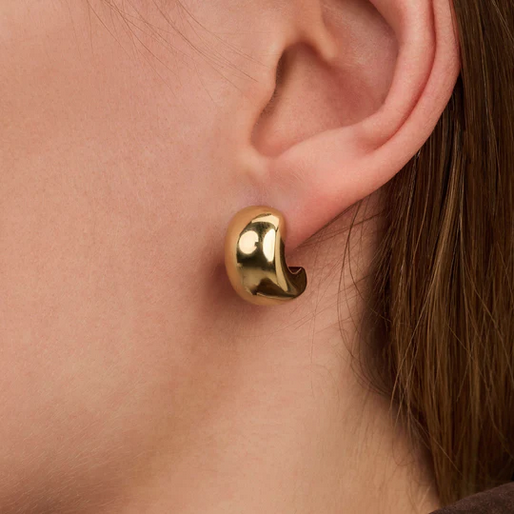 TI SENTO Bold Gold Vermeil Earrings, view 2