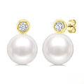 Ashi Diamond Pearl & Diamond Stud Earrings