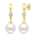 Ashi Diamond Pearl & Diamond Drop Earrings