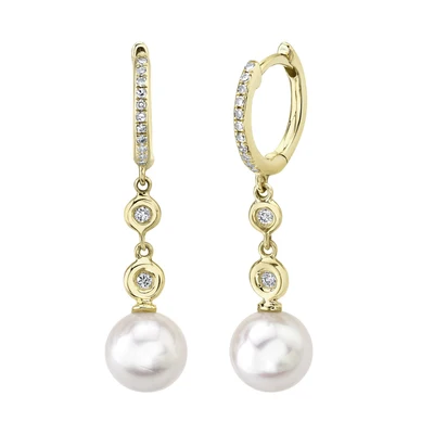 Shy Creations Diamond & Cultured Pearl Earring