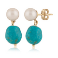 Carla Turquoise and Pearl Drop Earrings