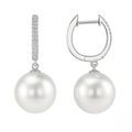 Pearl and Diamond Drop Earrings