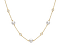 Pearl & Diamond Station Necklace