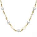 14K Tin Cup Freshwater Pearl Necklace