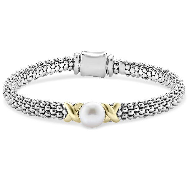 LAGOS Two Tone Single Pearl Bracelet