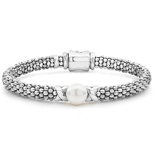 LAGOS Silver X Pearl Caviar Bracelet | 6mm