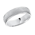 Frederick Goldman 14K White Gold 6mm Comfort Fit Flat Dome Wedding Band