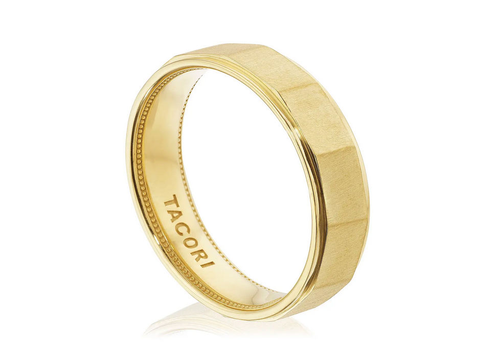 Tacori Geometric Faceted in Satin Finish Wedding Band, view 2