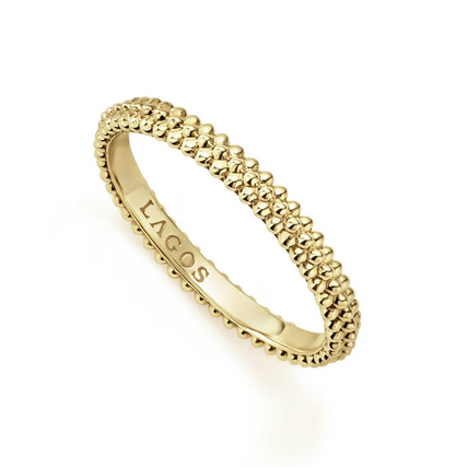 LAGOS 18K Gold Caviar Stacking Ring