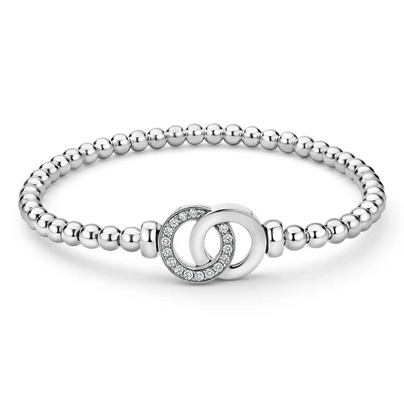 LAGOS Silver Interlocking Diamond Stretch Bracelet