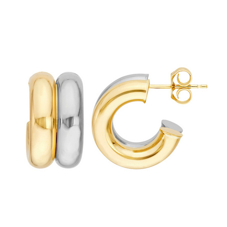 Midas Two Tone Double Hoop Earrings