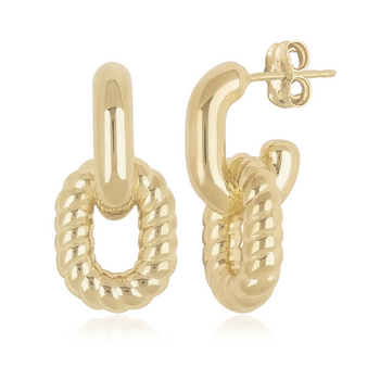 Carla 14k Double Link Twist Drop Earrings