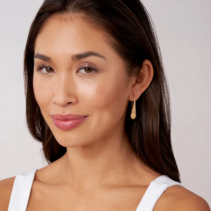 LAGOS 18K Gold Caviar Drop Earrings, view 2