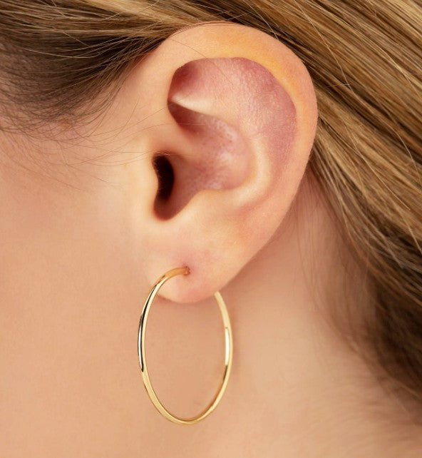 Carla 14k Gold Hoop Earrings, view 2