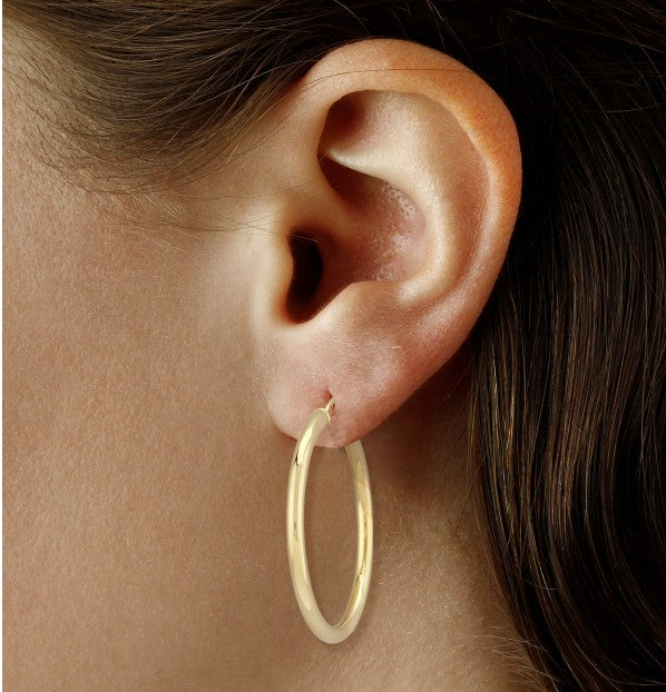 Carla 14k Large Hoop Earrings, view 2