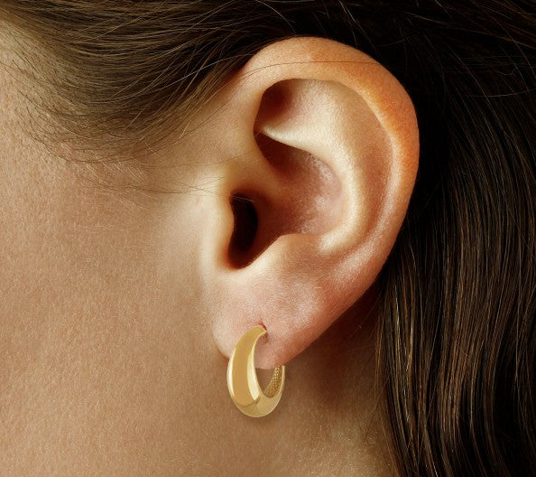 Carla 14k Tapered Knife Edge Hoops, view 2