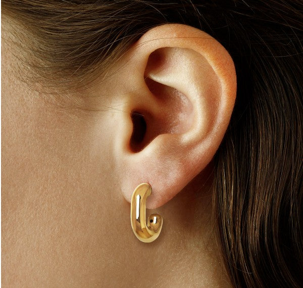 Carla 14k 'J' Hoops, view 2