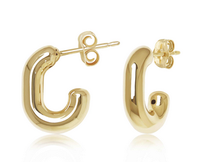 Carla 14k 'J' Hoops