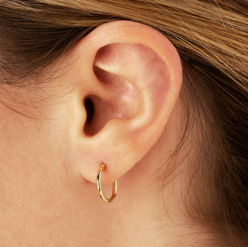 Carla 14k Small Hoops, view 2