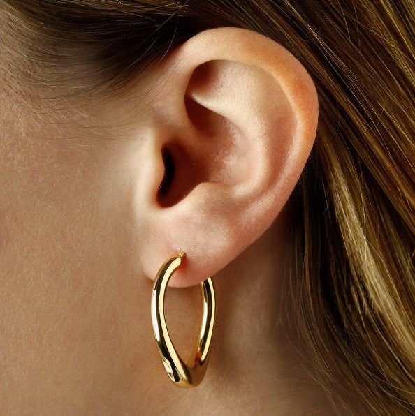 Carla Gold U Shaped Hoops, view 2