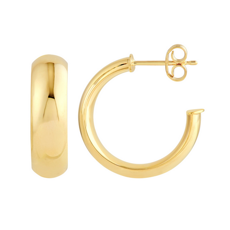 Midas 15mm D-Tube Round Hoop Earrings