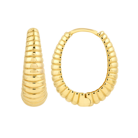 Midas Graduated Shrimp Oval Hoop Earrings
